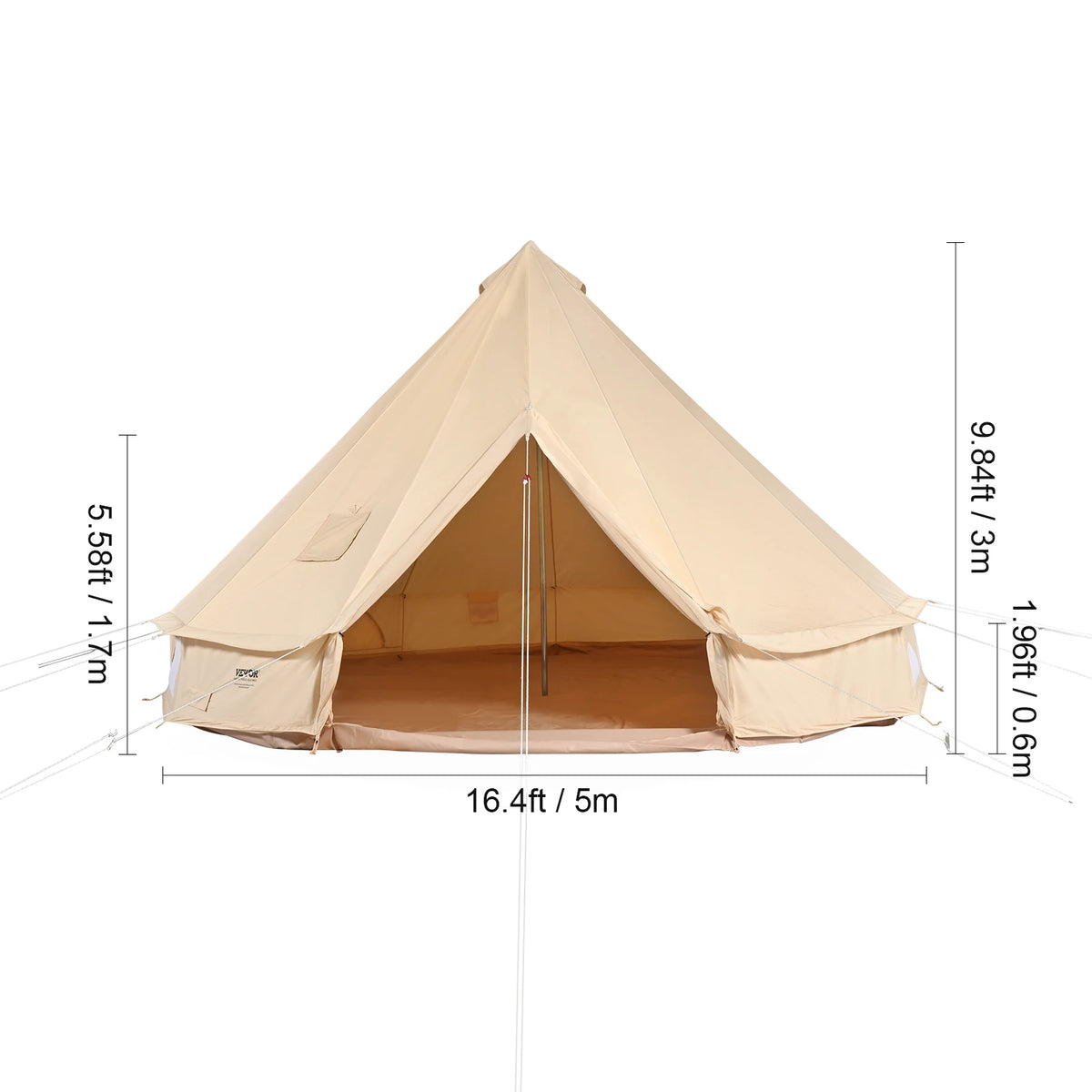 SucceBuy Canvas Bell Tent For Comfortable Four Season Camping