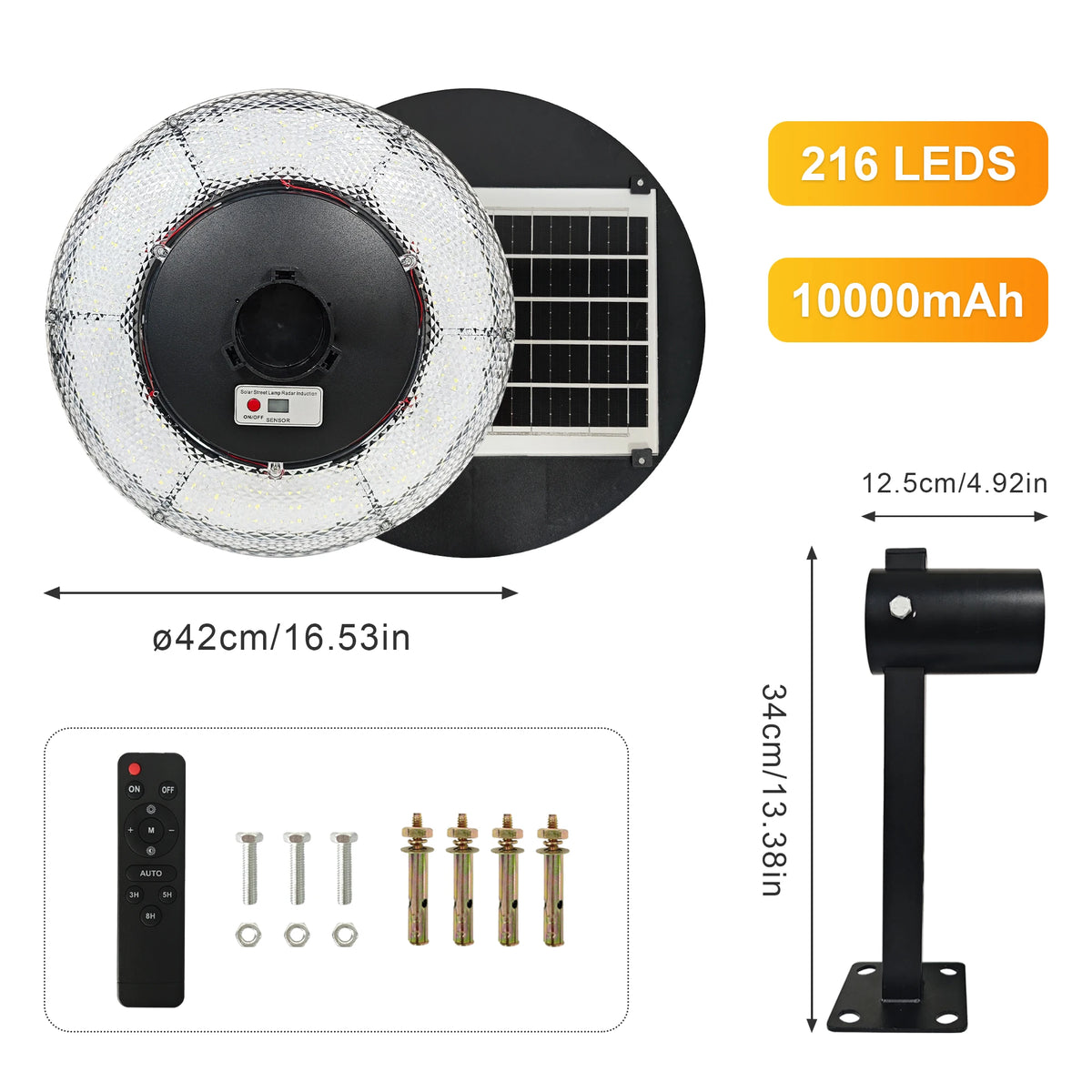 Morglad Solar Garden Light 360 Degree Radar Sensor Wireless Led Lamp