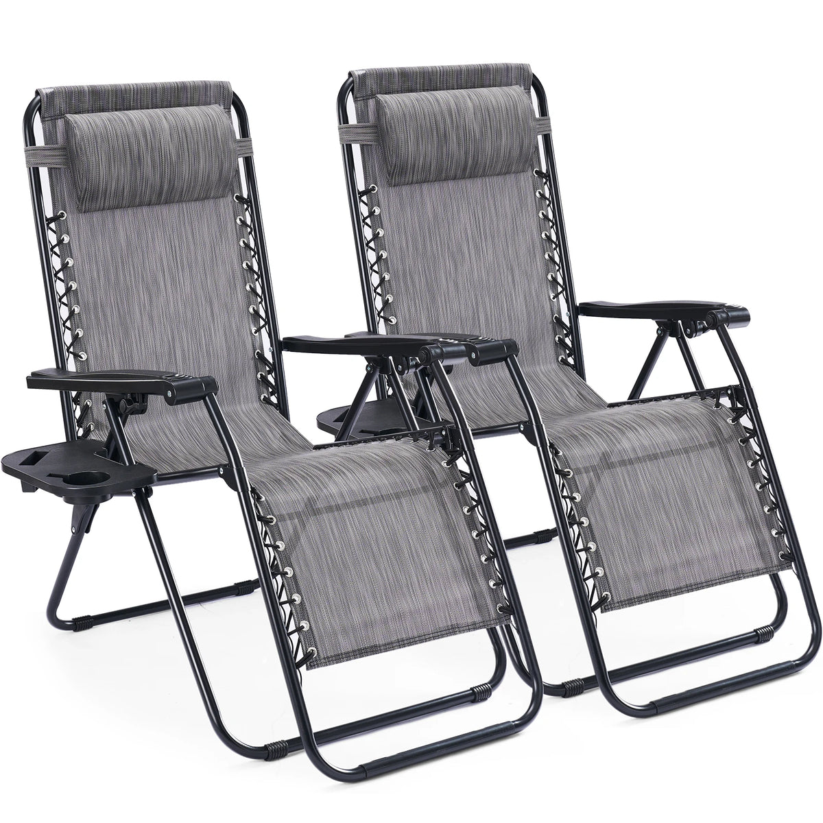 JHK Portable Zero Gravity Outdoor Recliner Lounge Chair With Tray
