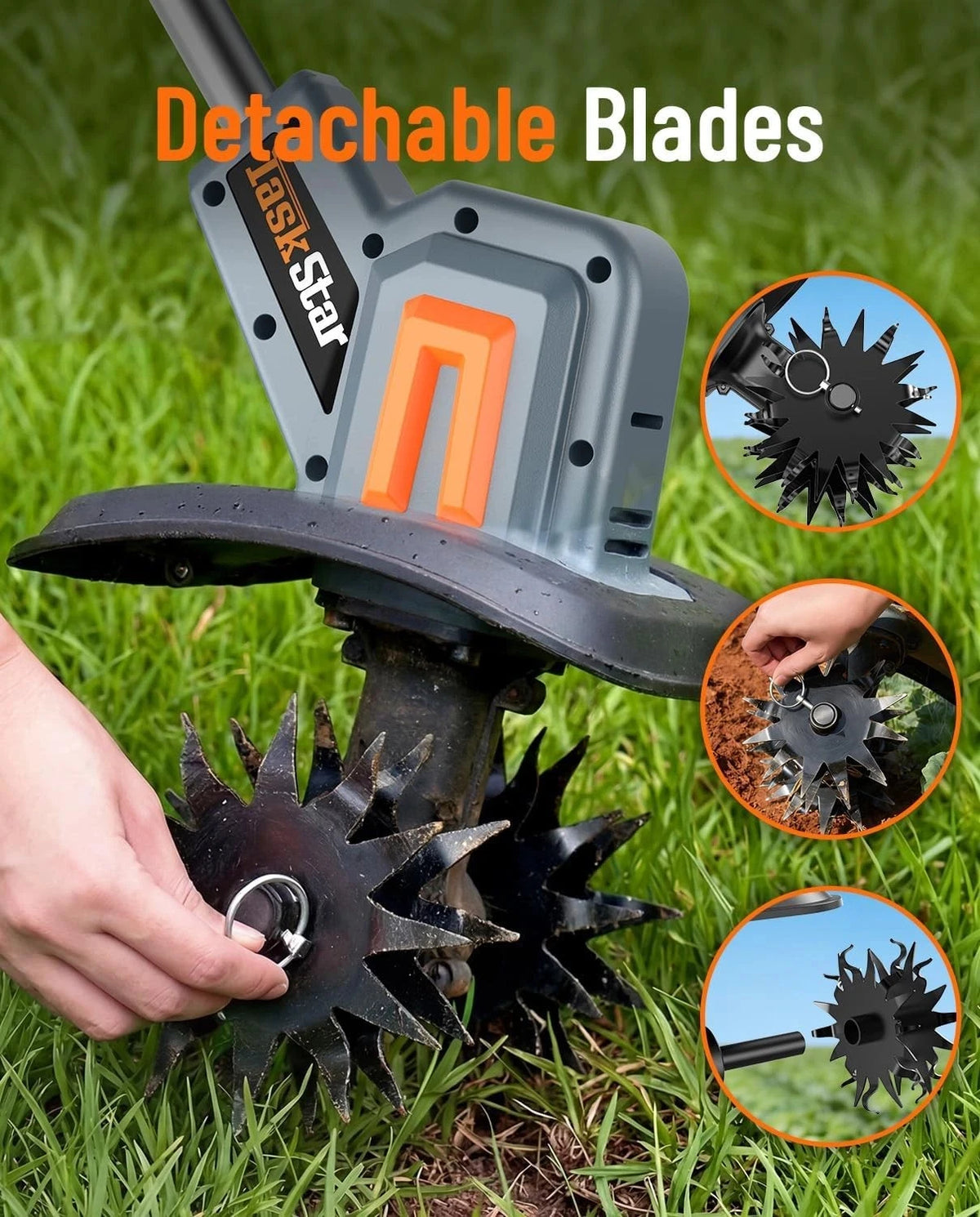 TaskStar Cordless Electric Tiller And Garden Cultivator