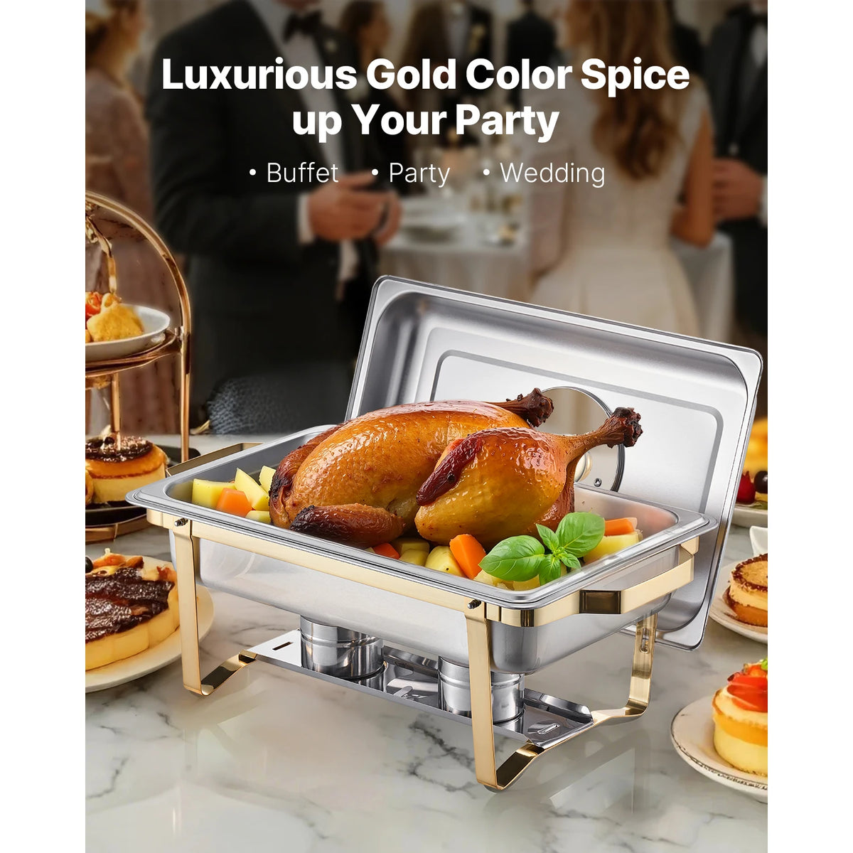 SucceBuy Stainless Steel Chafing Dish Buffet Set For Catering