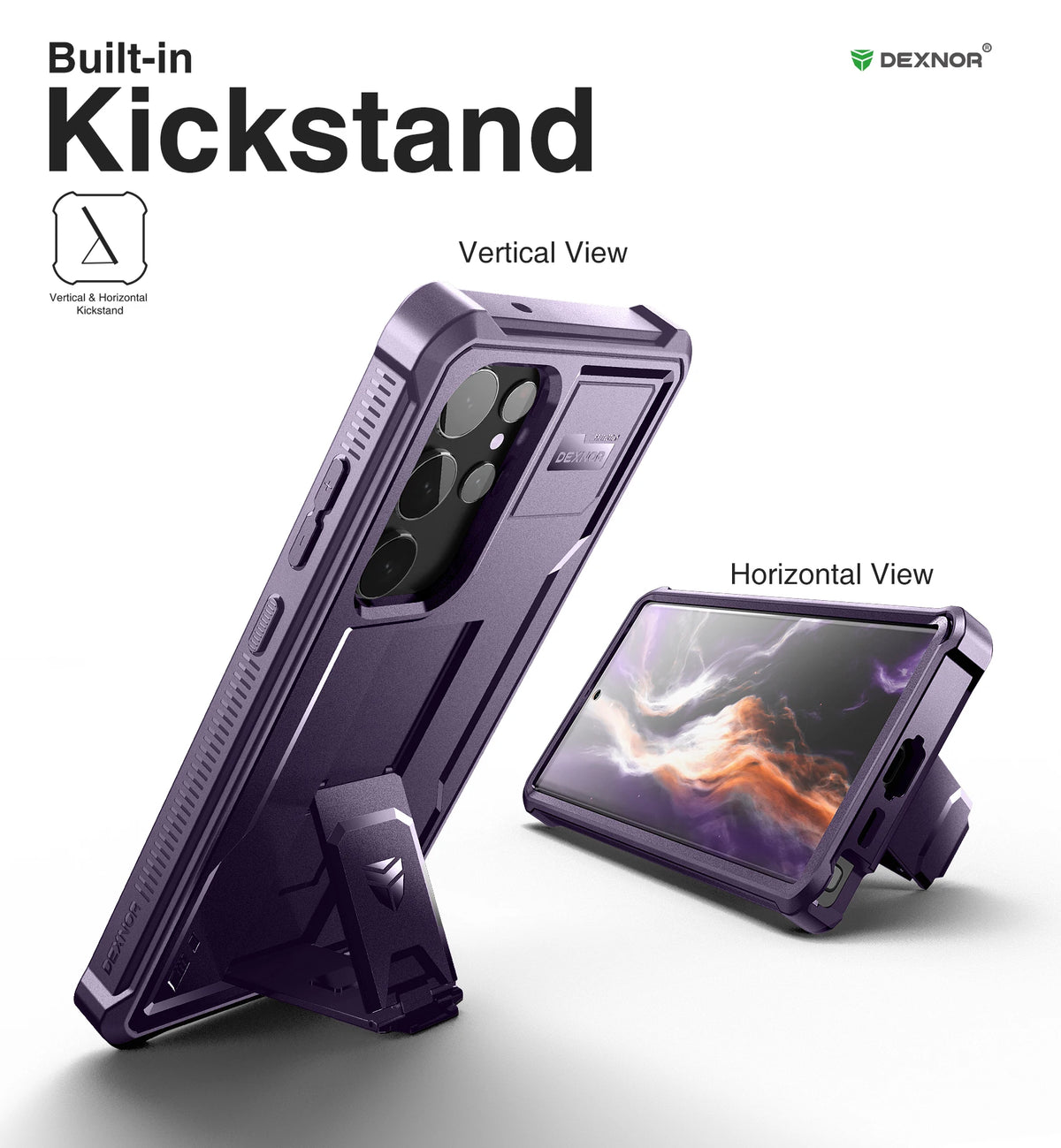 Dexnor Heavy Duty Case Samsung Galaxy S23 Ultra With Kickstand Protection