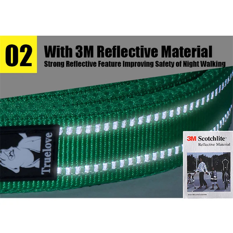 Truelove Reflective Padded Nylon Mesh Pet Leash For Dogs