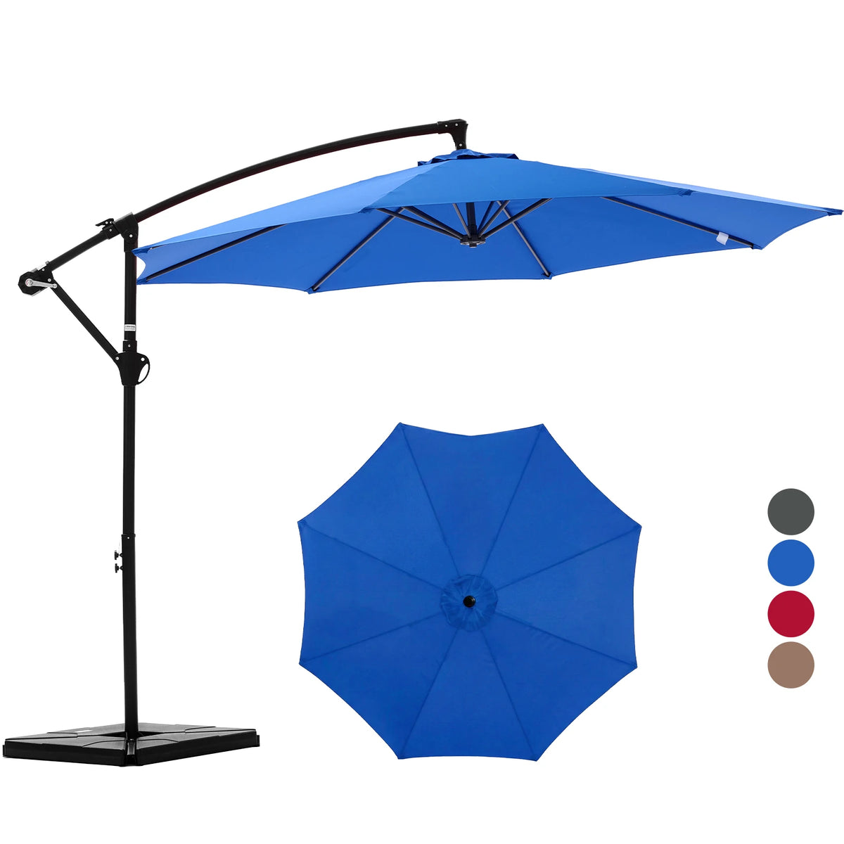 JHK Outdoor Offset Patio Umbrella With Adjustable Tilt UV Protection
