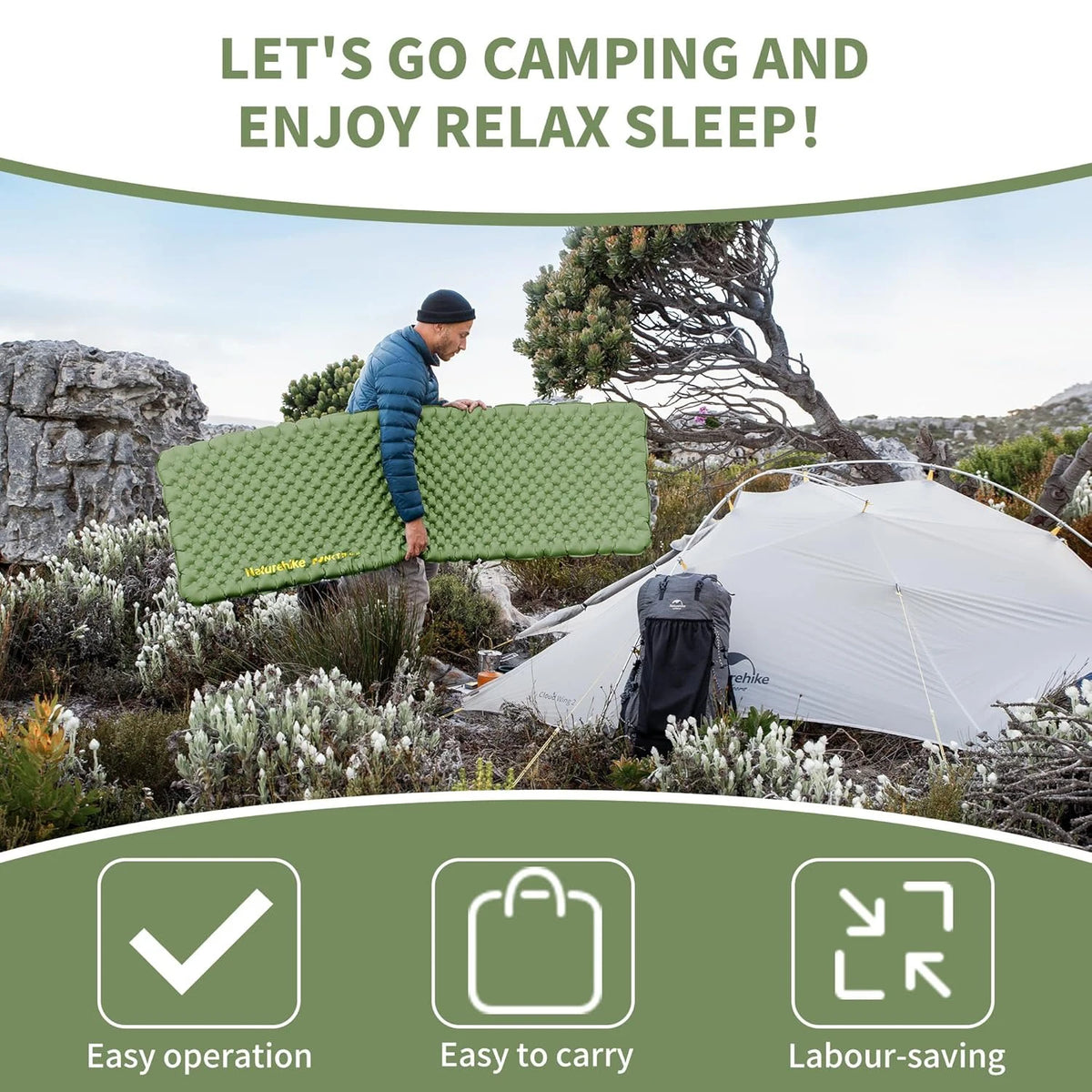 Naturehike Insulated Inflatable Sleeping Pad For Camping