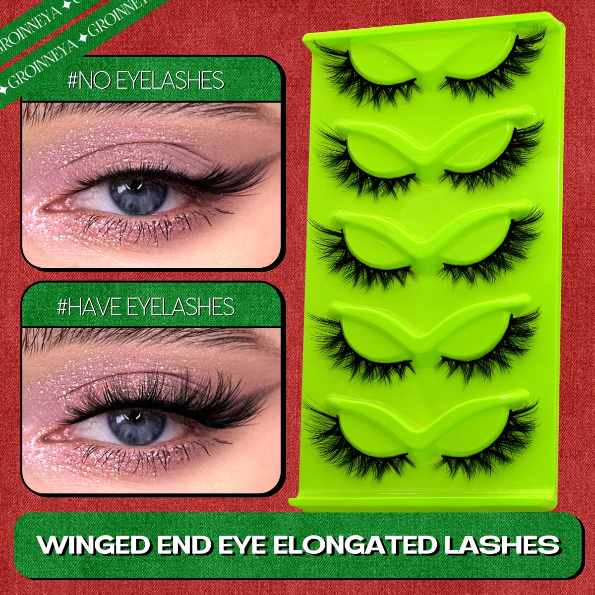 Natural Russian Strip Lashes Synthetic Hair Dramatic Style