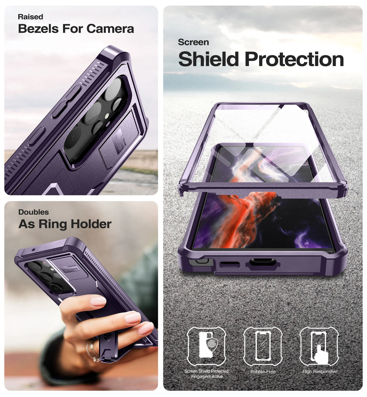 Dexnor Heavy Duty Case Samsung Galaxy S23 Ultra With Kickstand Protection