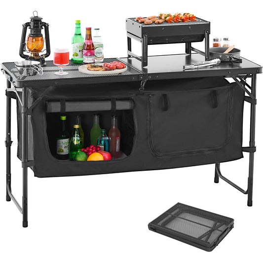 Succebuy Aluminum Camping Kitchen Table Portable Outdoor Cooking Station