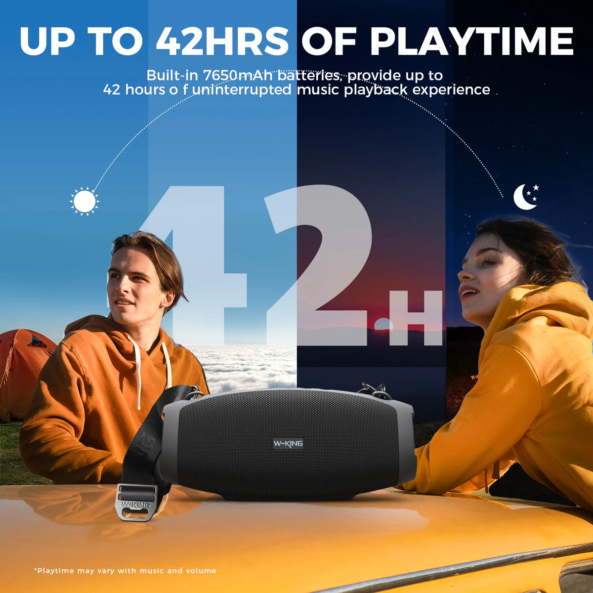 W King Portable Wireless Bluetooth Speaker With Deep Bass