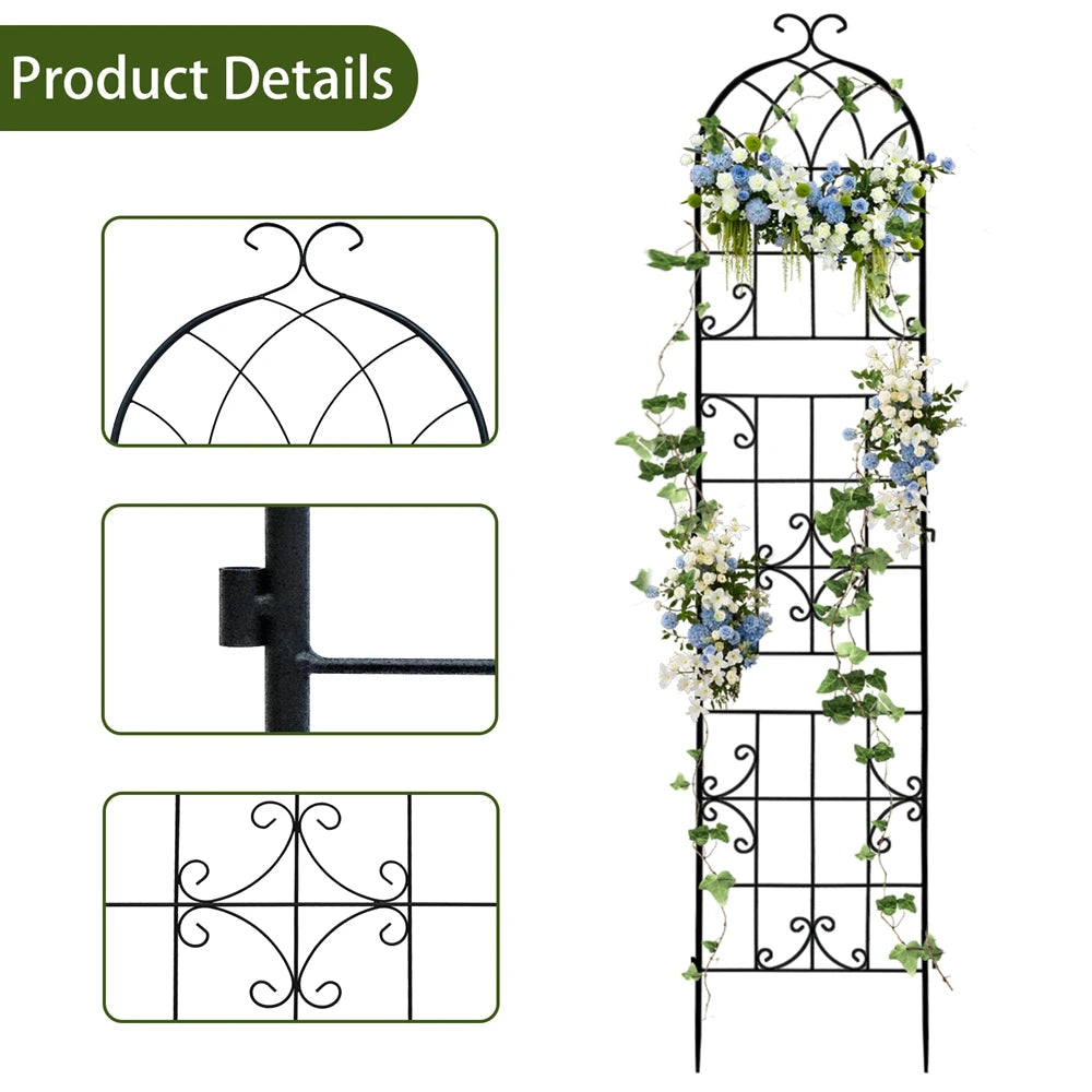 Tall Metal Garden Trellis For Outdoor Climbing Plants And Vines