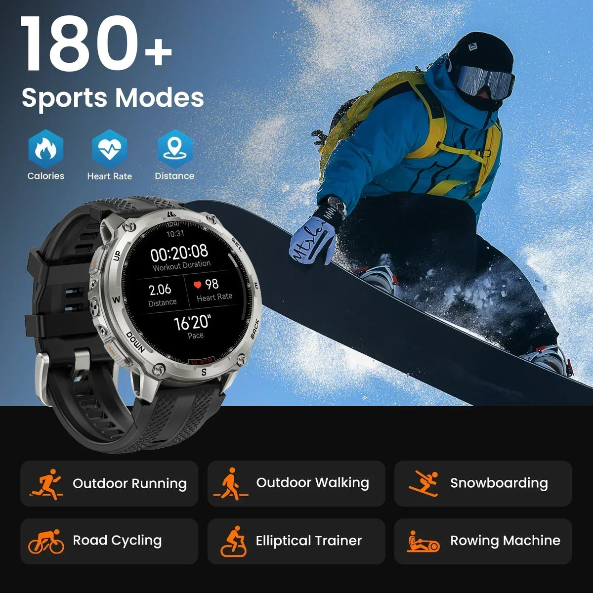 Kospet Tank T4 Smartwatch Featuring GPS And Heart Rate Monitoring