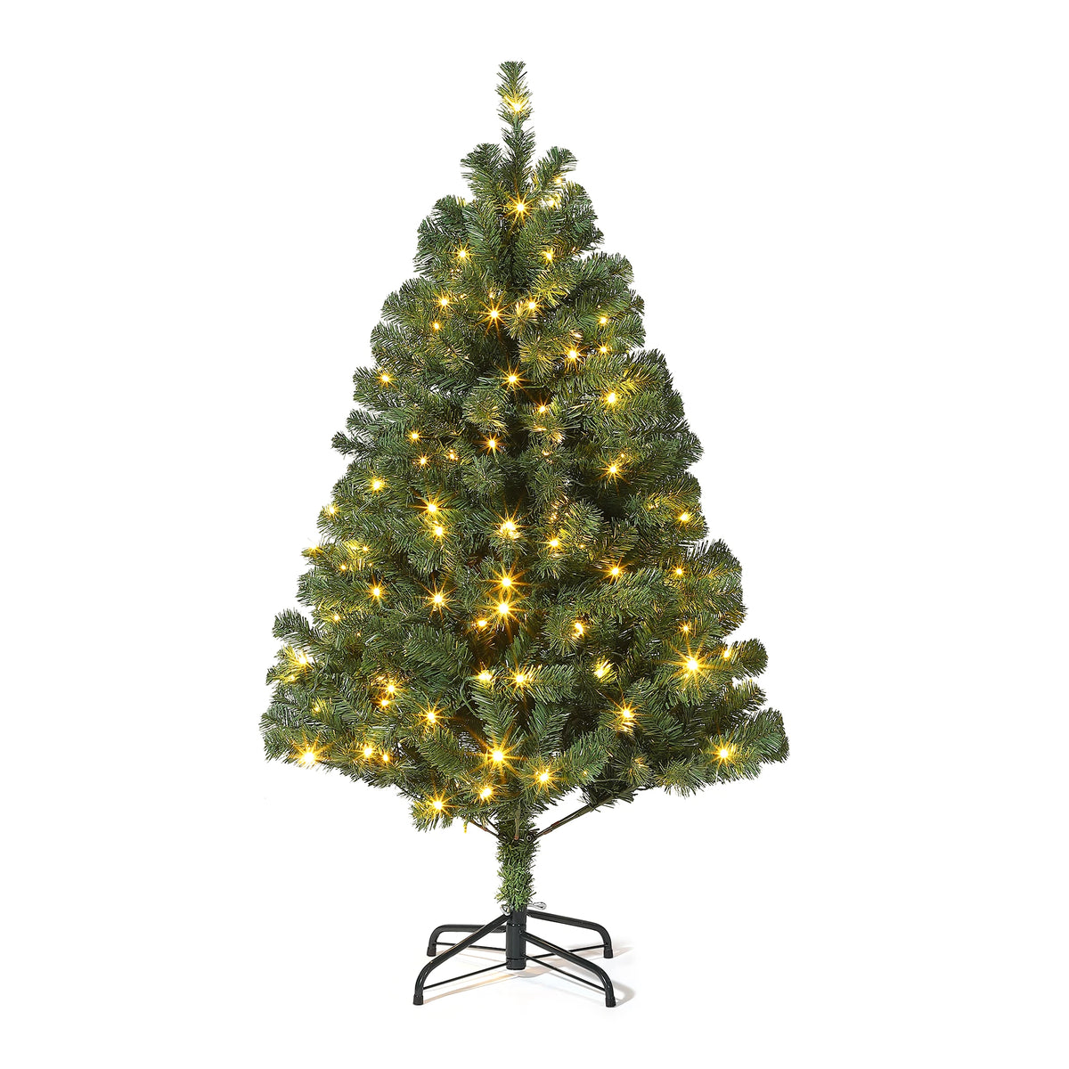 HiMiss Hinged Artificial Christmas Tree With Led Lights