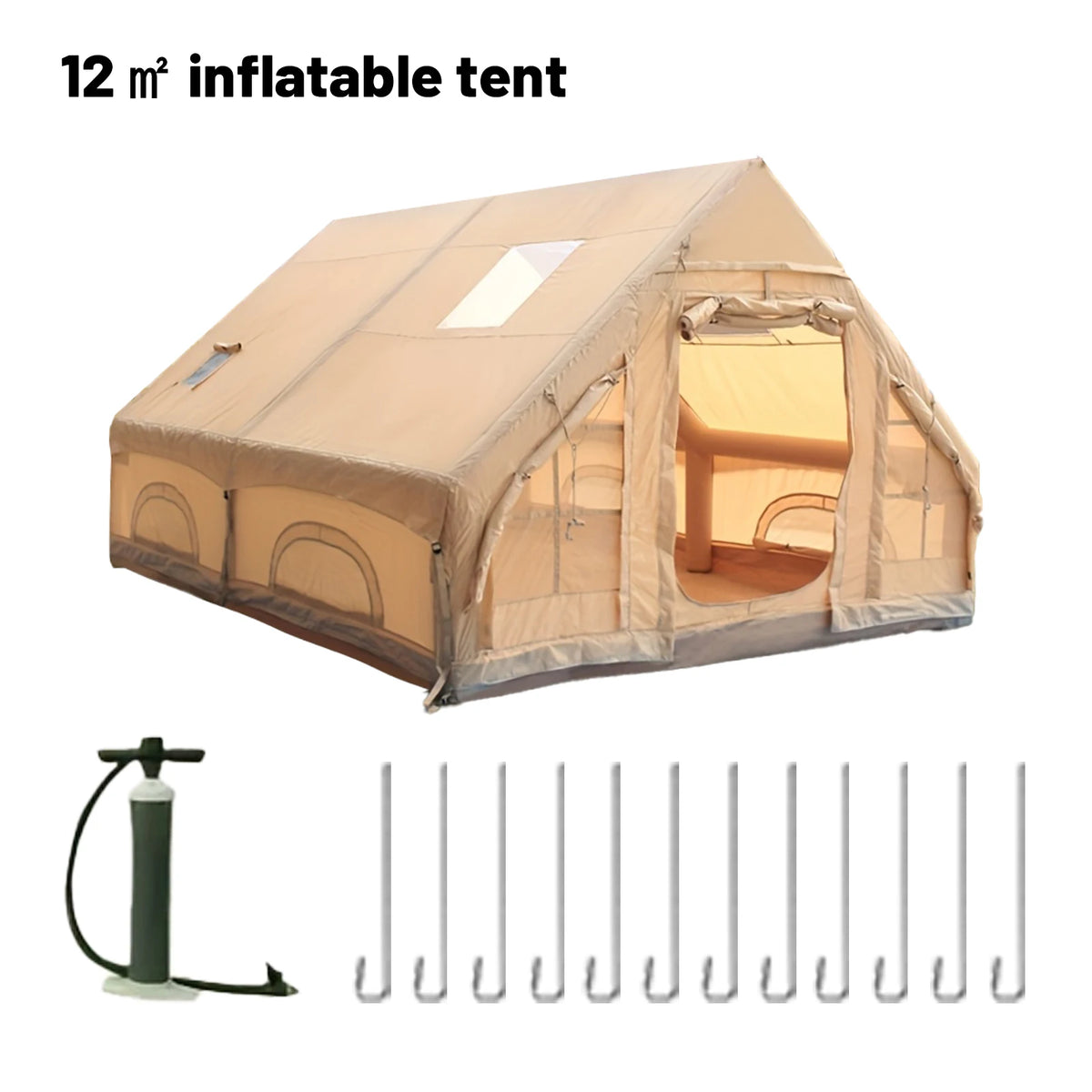 Pakicetus Inflatable Camping Tent With Stove Jack For Family Camping