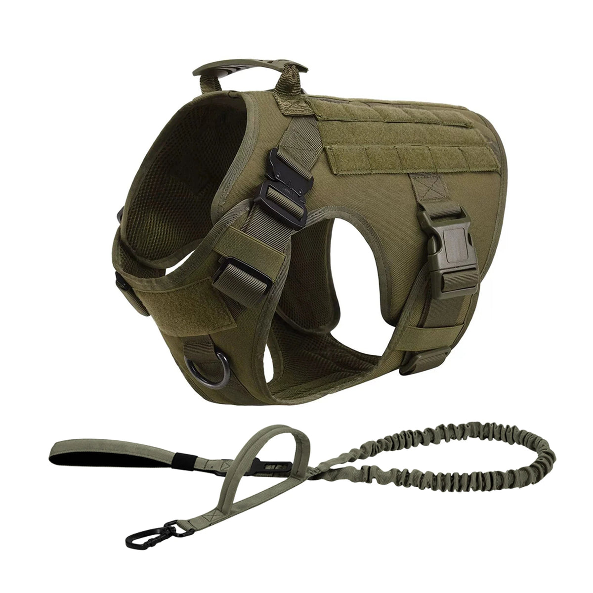 Petravel Tactical Dog Harness With Molle Pouch And Buckle