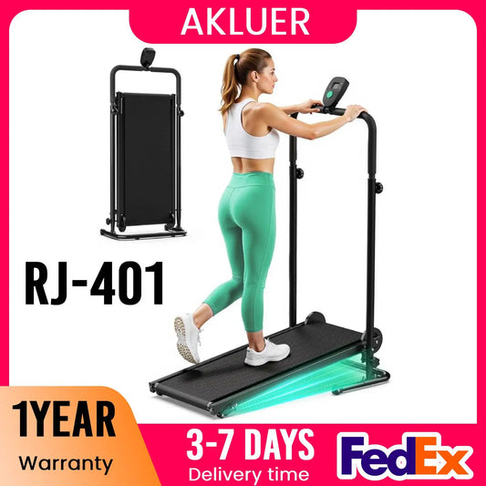 AKLUER Manual Treadmill Dual Flywheel Fixed Incline LCD Home Gym