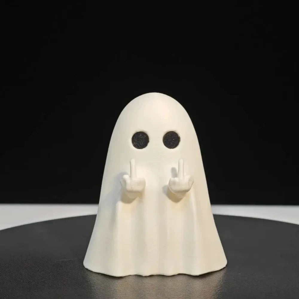 Resin Ghost Statue With Middle Finger Spooky Halloween Decor