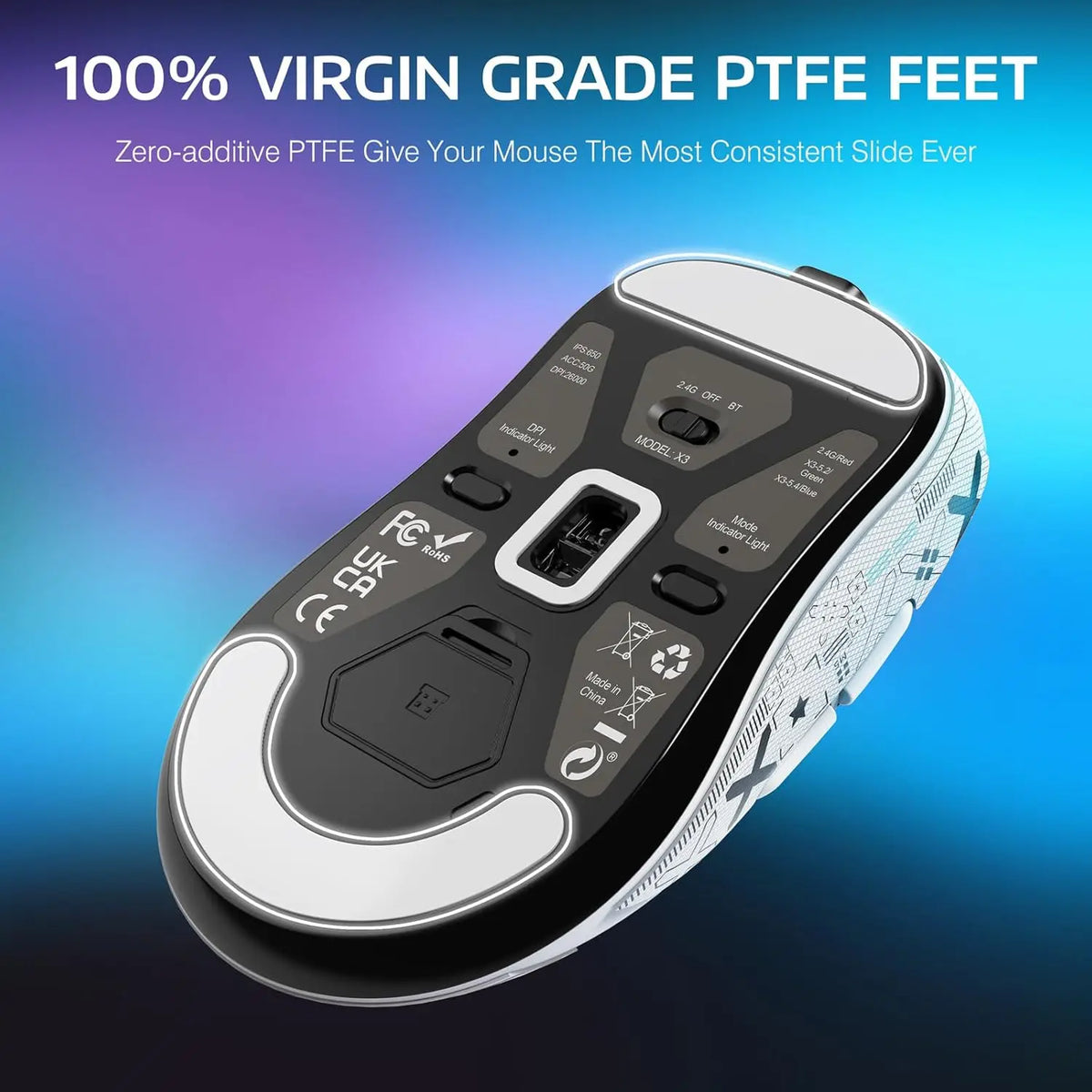 Attack Shark X3 Lightweight Wireless Gaming Mouse Features 26K DPI