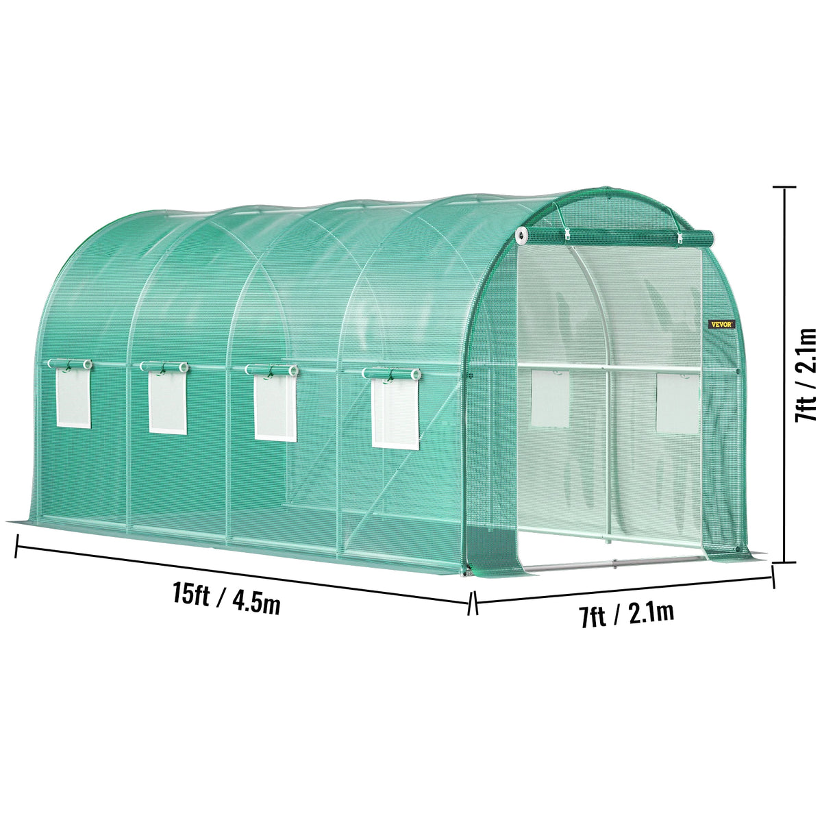 SucceBuy Walk In Tunnel Greenhouse With Galvanized Frame Waterproof Cover