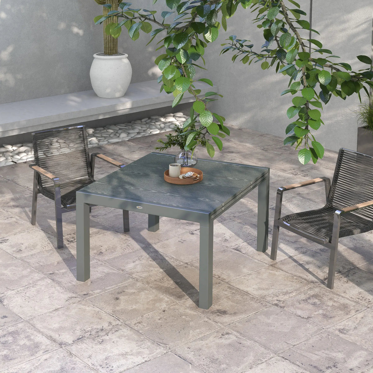 Outsunny Extendable Rectangular Aluminum Patio Dining Table