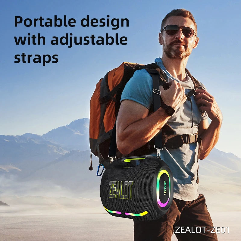 Zealot 120W Portable Bluetooth Speaker TWS Subwoofer Waterproof HiFi