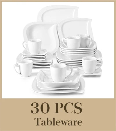 Malacasa Premium Porcelain Dinner Set With Cups Saucers For Home Dining