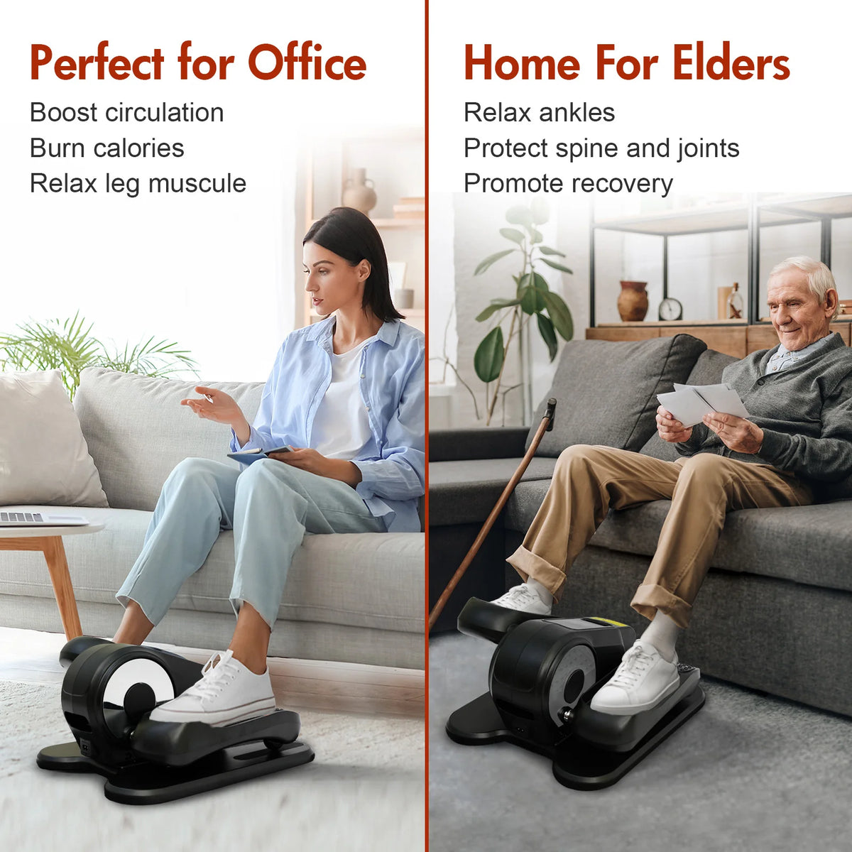 Gamewiu Under Desk Elliptical Machine Portable Leg Exerciser Remote Control