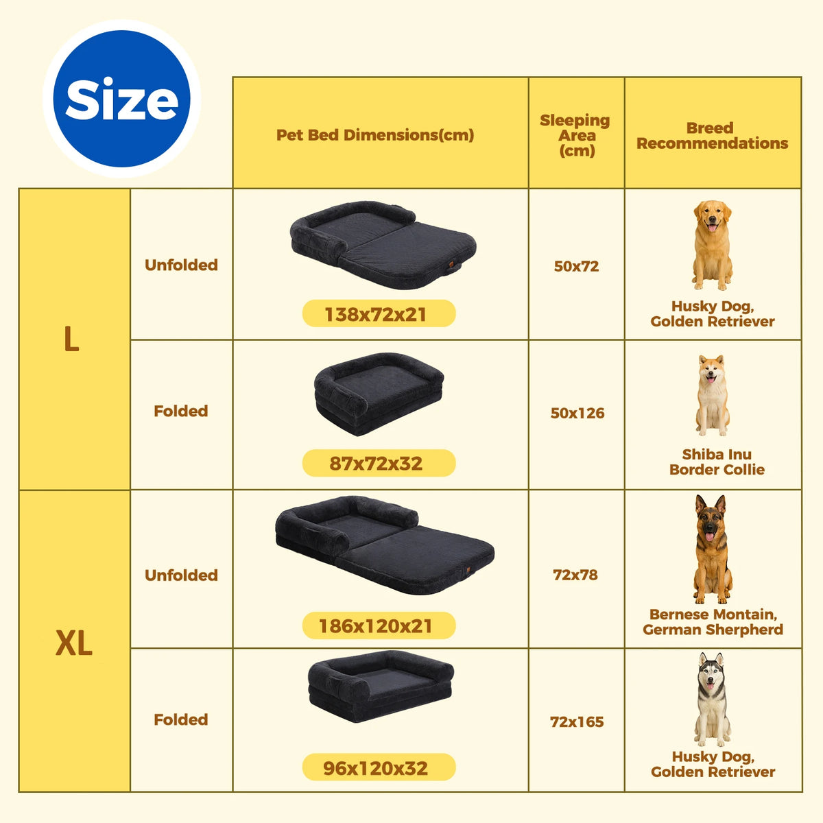 PAWZ Road Plush Foldable Pet Sofa Bed Non Slip Bottom