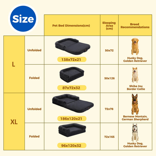 PAWZ Road Plush Foldable Pet Sofa Bed Non Slip Bottom