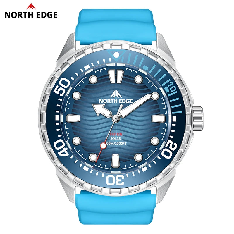 NORTH EDGE Triton Solar Powered Dive Watch Waterproof Digital