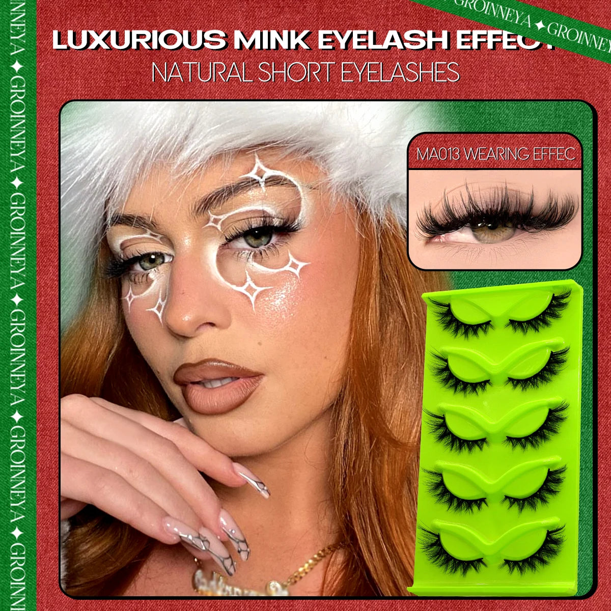 Natural Russian Strip Lashes Synthetic Hair Dramatic Style