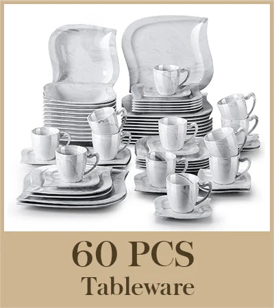Malacasa Premium Porcelain Dinner Set With Cups Saucers For Home Dining