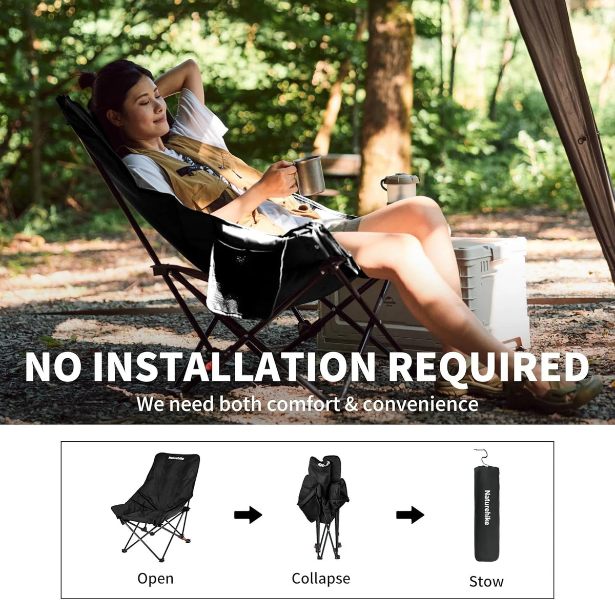 Naturehike Sea Star Outdoor Folding Recliner Chair For Camping