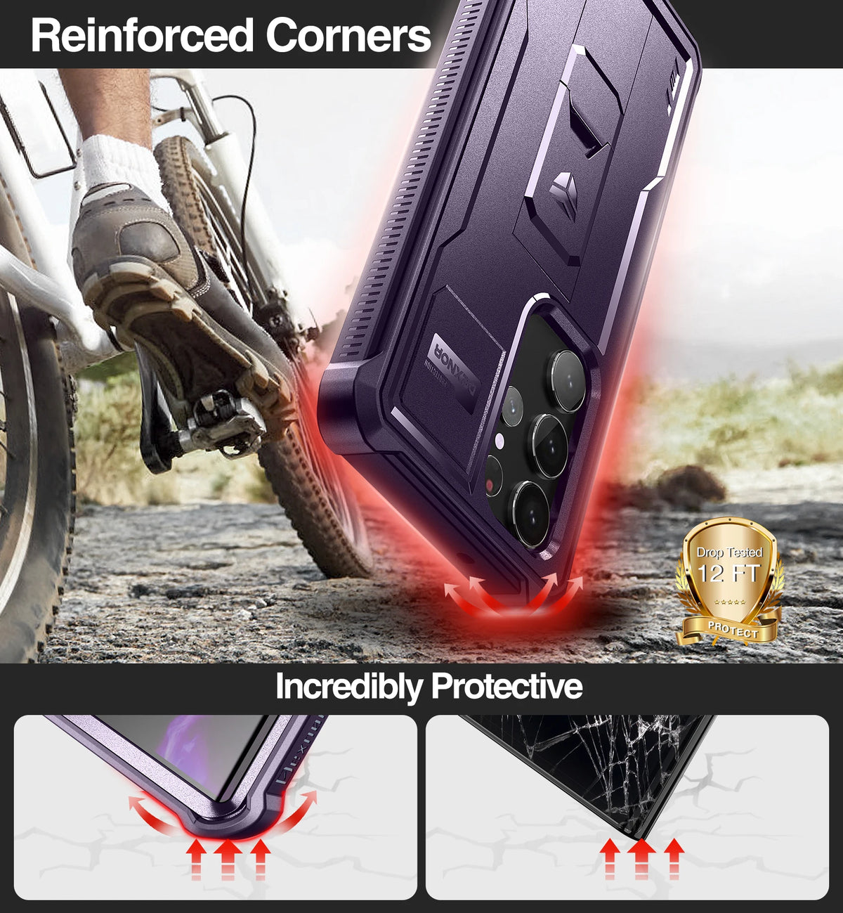Dexnor Heavy Duty Case Samsung Galaxy S23 Ultra With Kickstand Protection