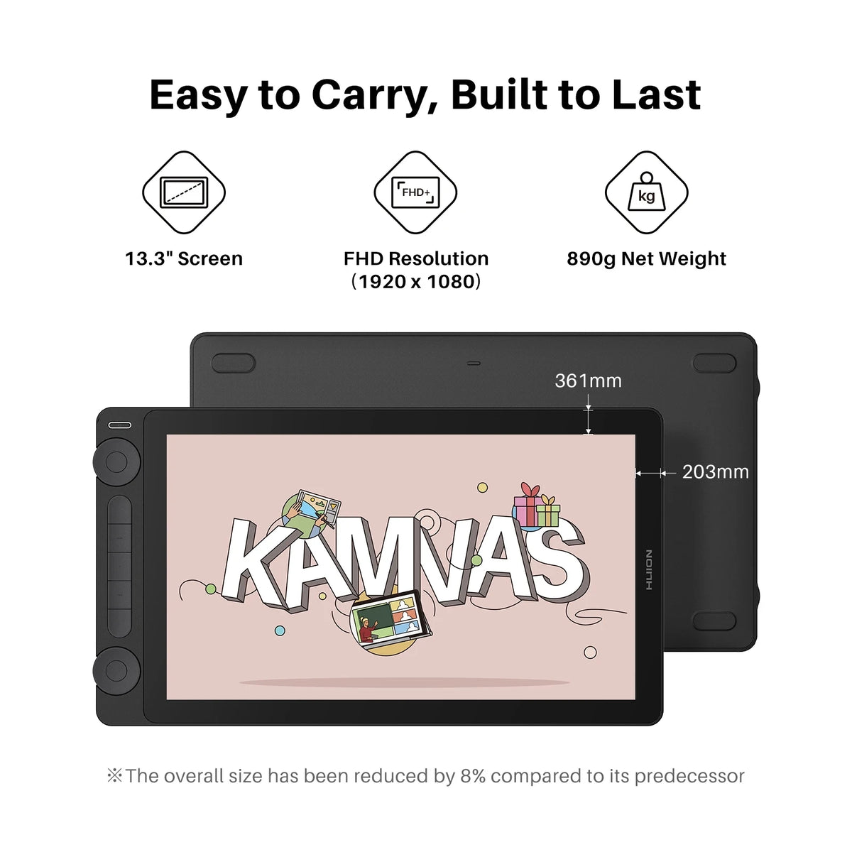 Huion Kamvas 13 Pen Display Graphics Drawing Tablet