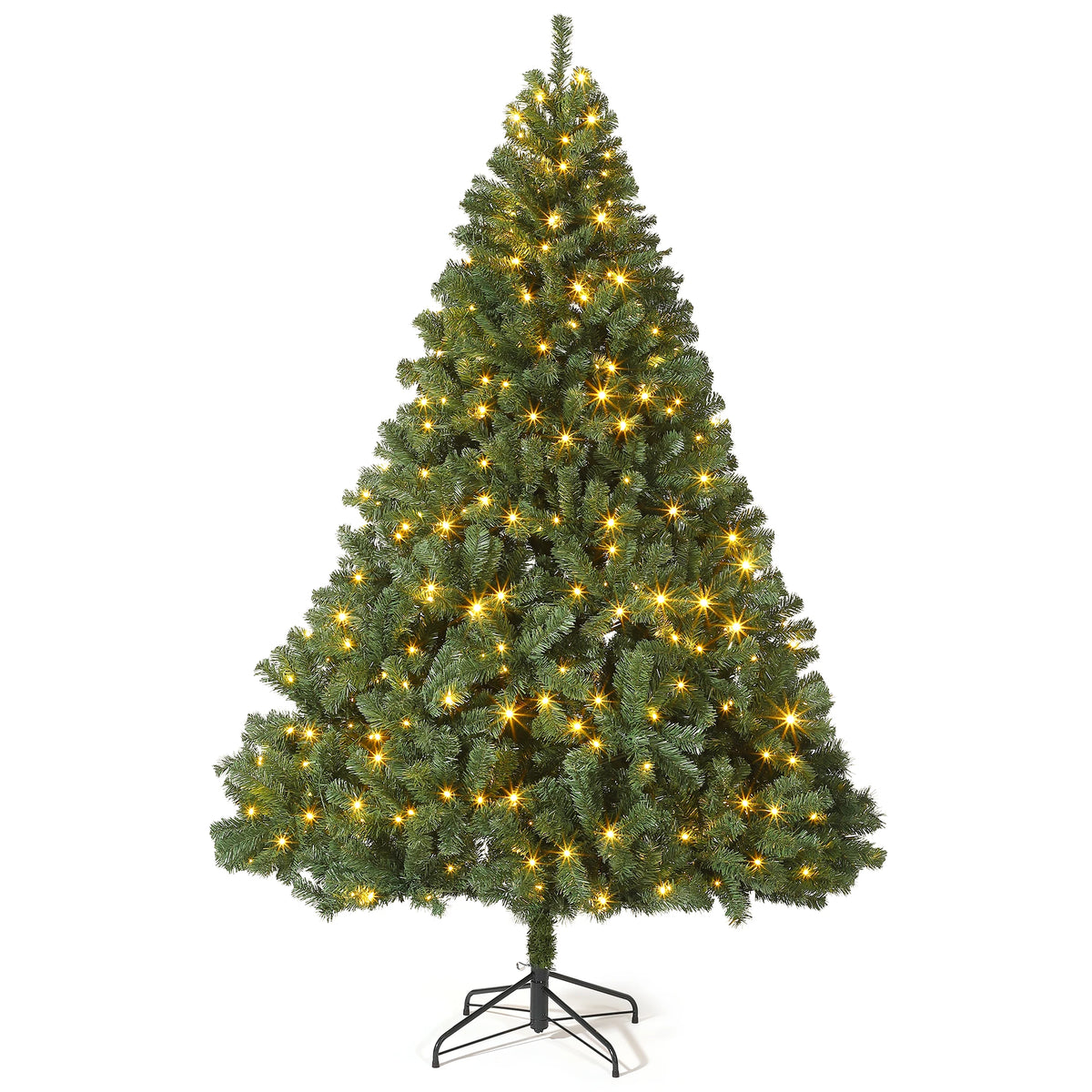 HiMiss Hinged Artificial Christmas Tree With Led Lights