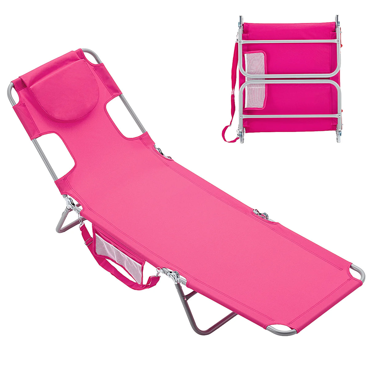 JHK Outdoor Folding Reclining Sun Lounge Chair For Beach