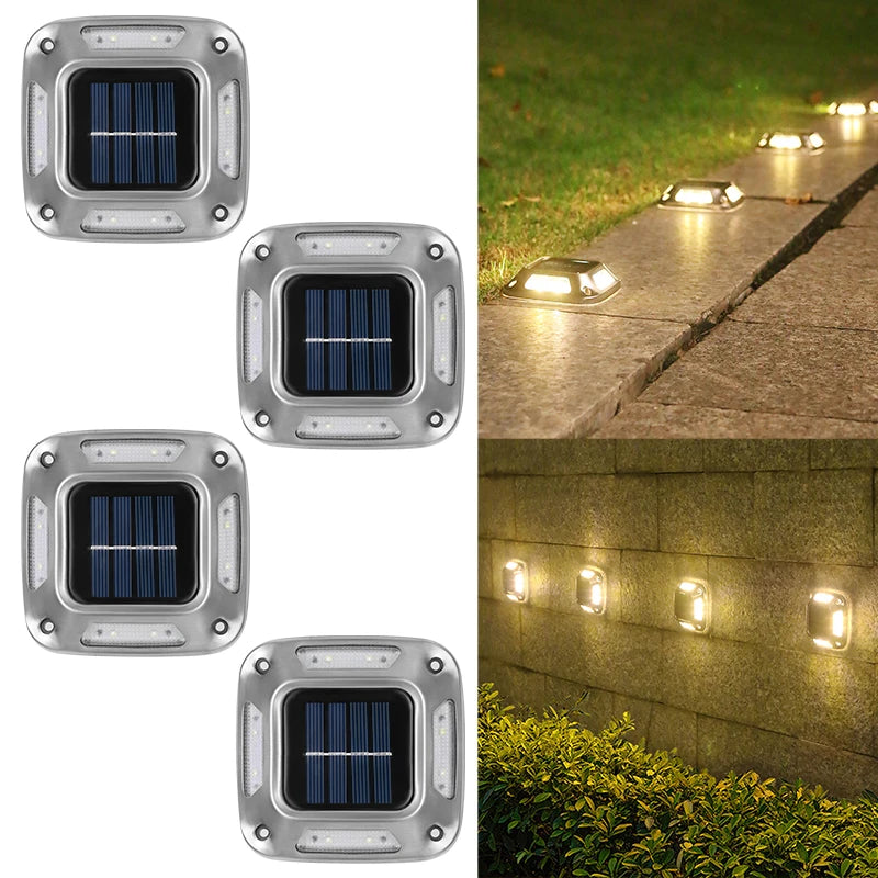 8 Led Solar Driveway Light Waterproof Outdoor Garden Pathway Lamp