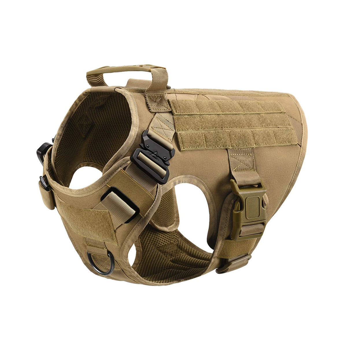 Petravel Tactical Dog Harness With Molle Pouch And Buckle
