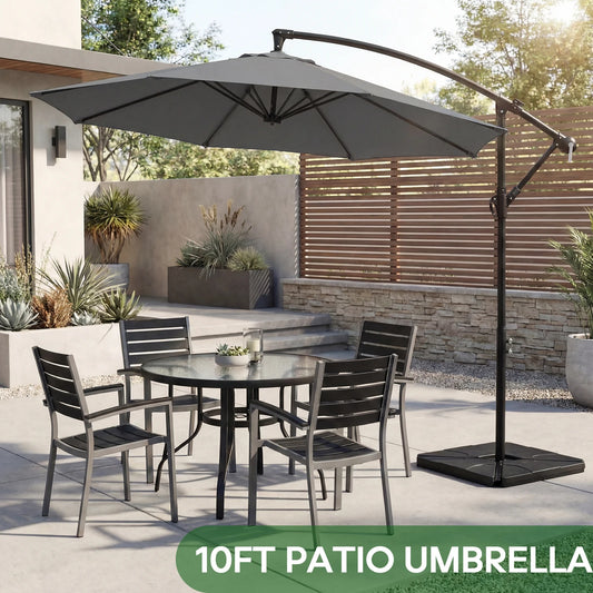 JHK Outdoor Offset Patio Umbrella With Adjustable Tilt UV Protection