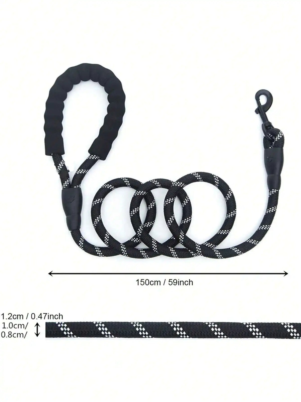 Premium Reflective Nylon Dog Leash With Comfortable Foam Handle