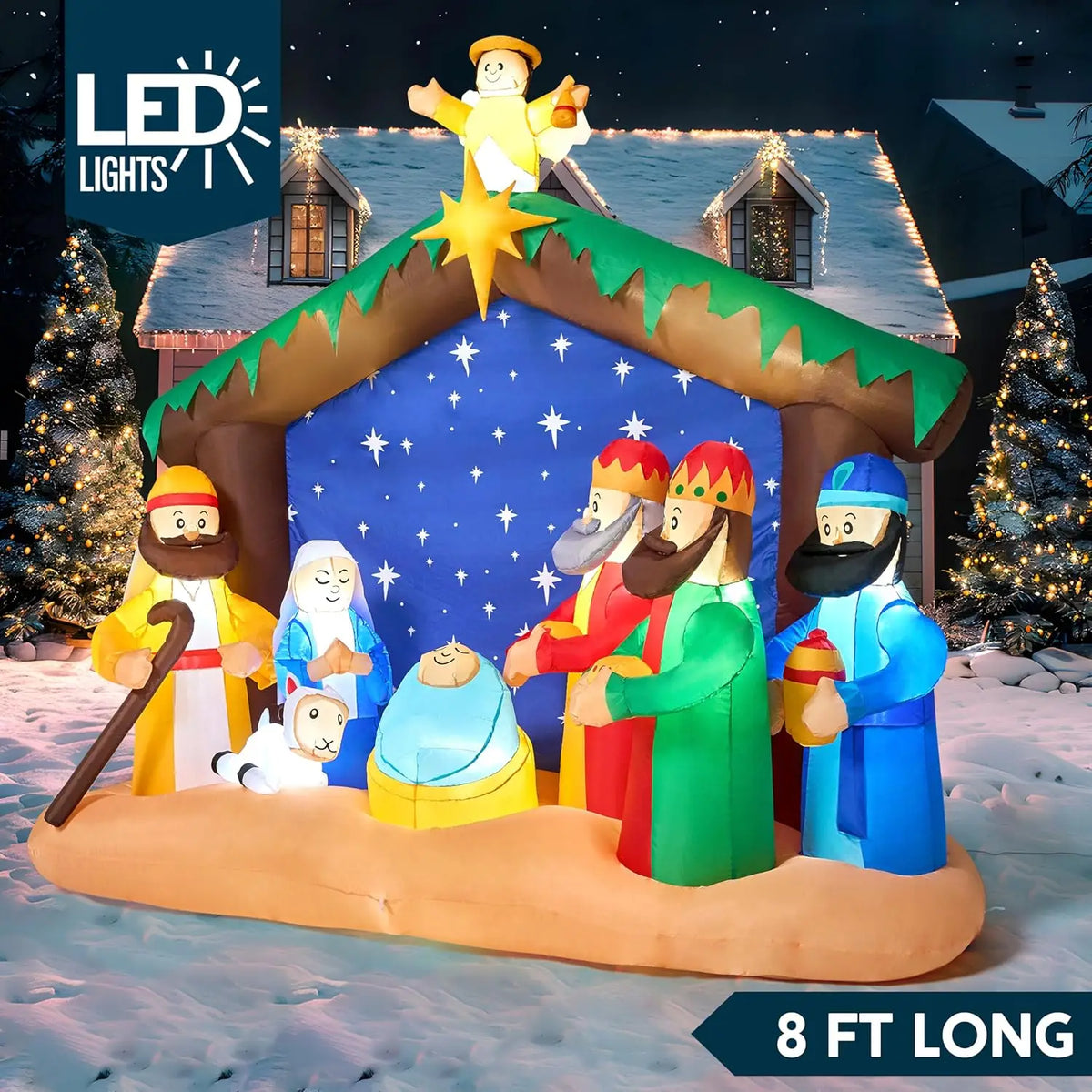 Joyfy Christmas Inflatable Nativity Scene With Built In LED Decor