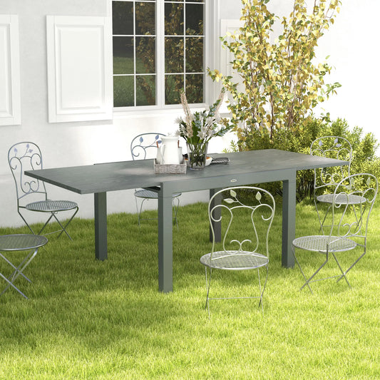 Outsunny Extendable Rectangular Aluminum Patio Dining Table