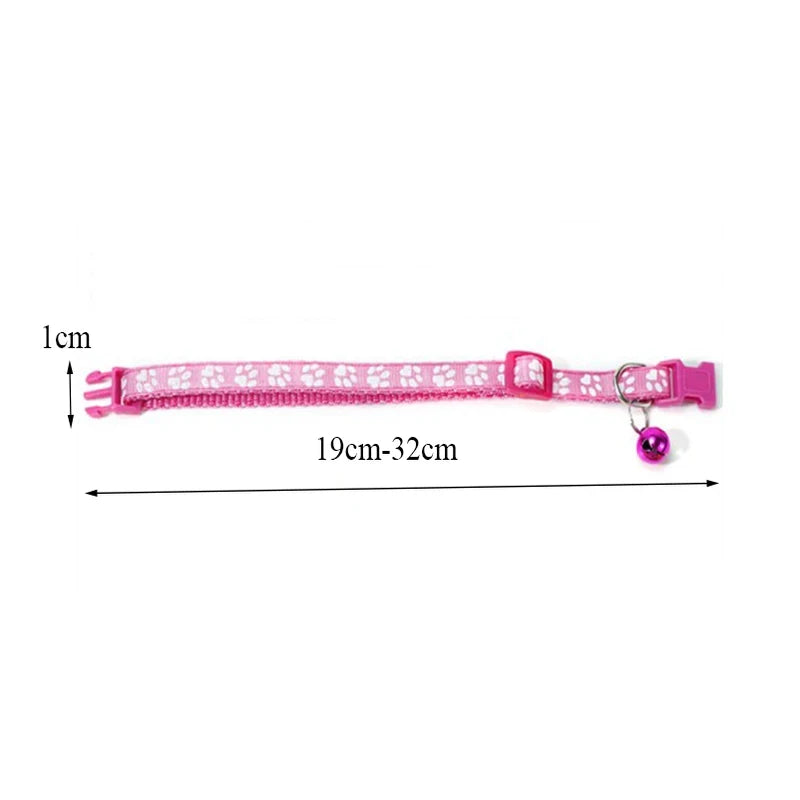 Decorative Adjustable Cat Collar With Bell And Ribbon Strap