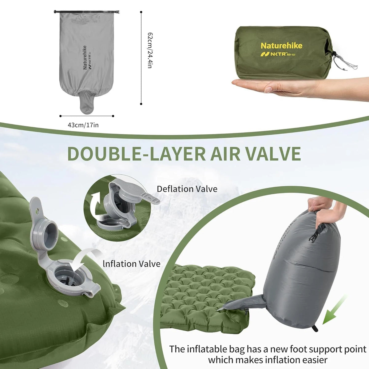 Naturehike Insulated Inflatable Sleeping Pad For Camping