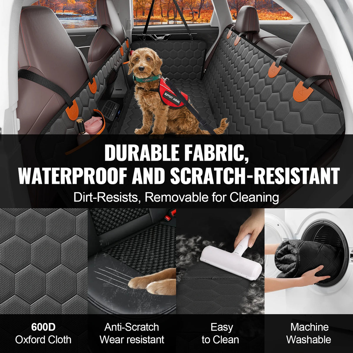 SucceBuy Back Seat Extender Car Seat Cover With Storage Pockets