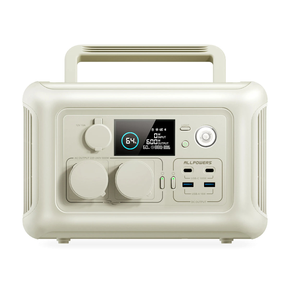 Allpowers 600W Portable Solar Generator Kit With LiFePO4 Battery