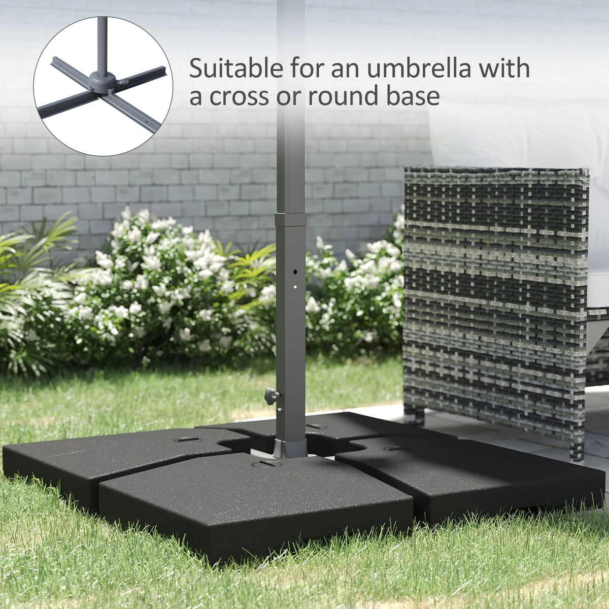 Outsunny Cantilever Patio Umbrella Base Weight Plate Set