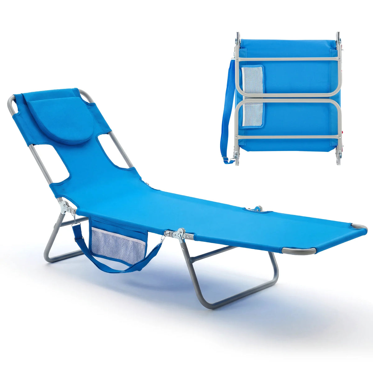 JHK Outdoor Folding Reclining Sun Lounge Chair For Beach
