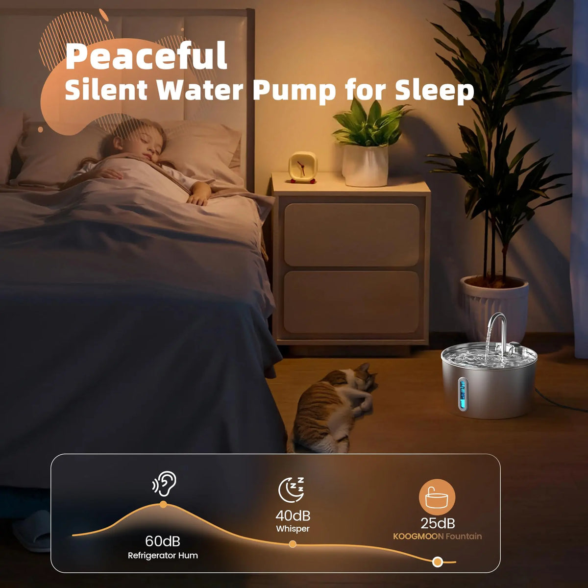Weomg Automatic Stainless Steel Pet Water Fountain With Quiet Pump
