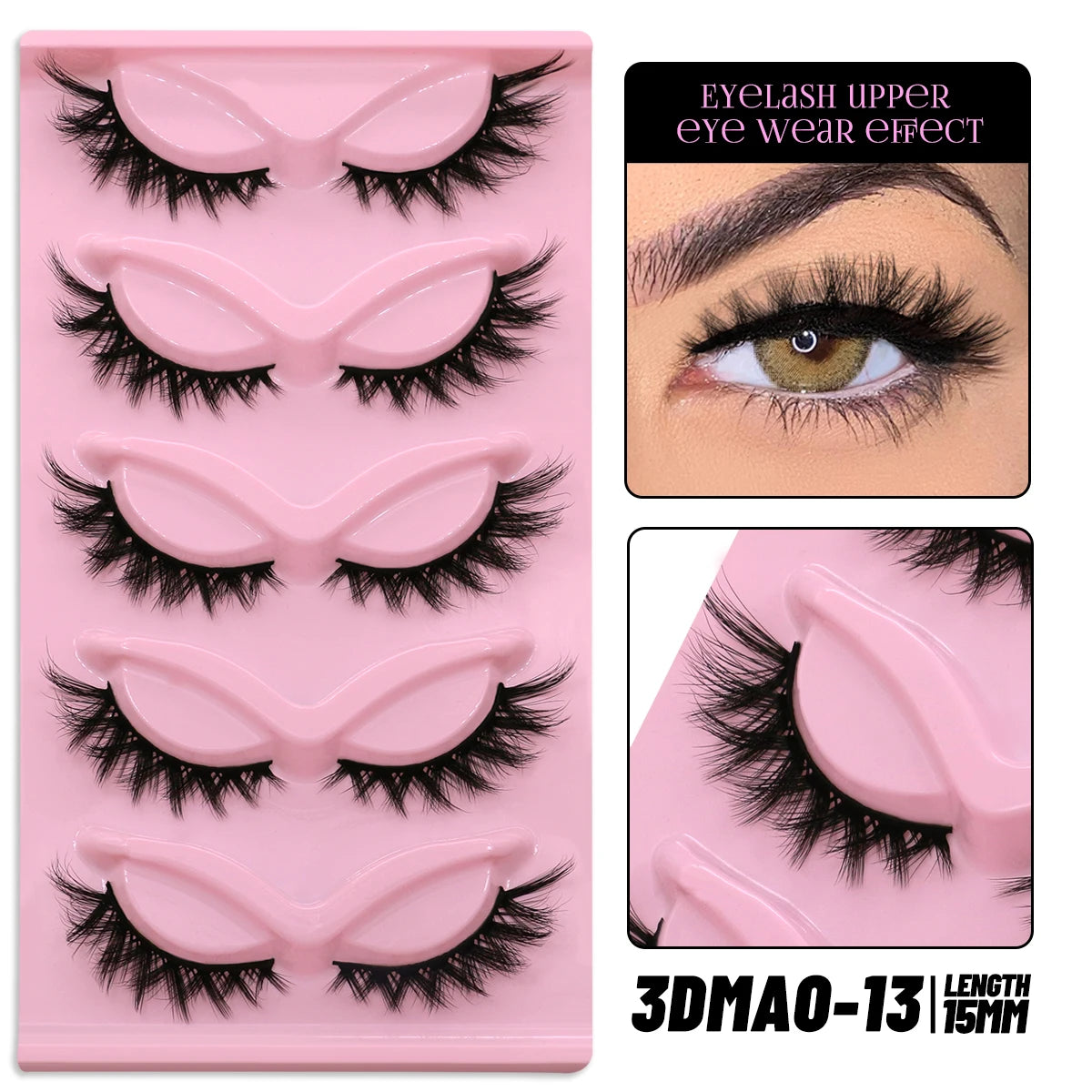 Natural Russian Strip Lashes Synthetic Hair Dramatic Style